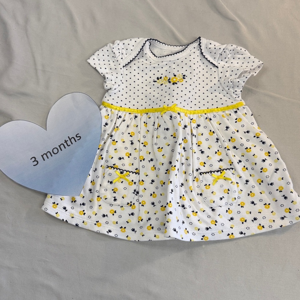 Little Me - floral dress with built in onesie. Size  3 mo